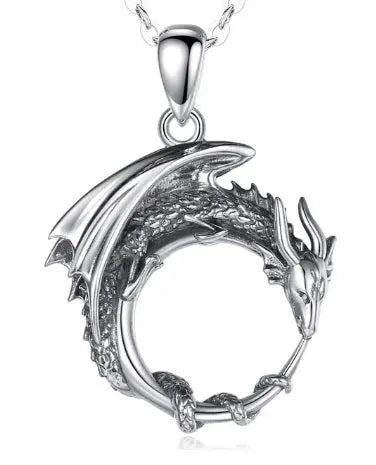 COLLIER DRAGON CELTIQUE (ARGENT) - Viking Héritage