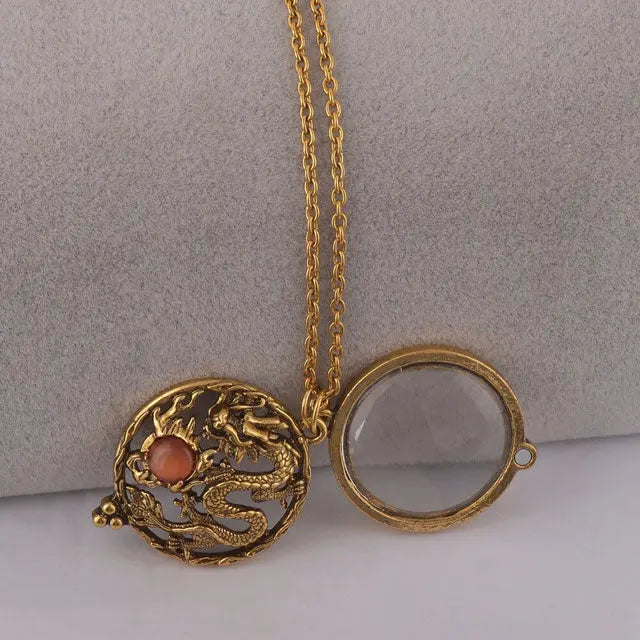 COLLIER DRAGON PORTE BONHEUR (ACIER) - Viking Héritage