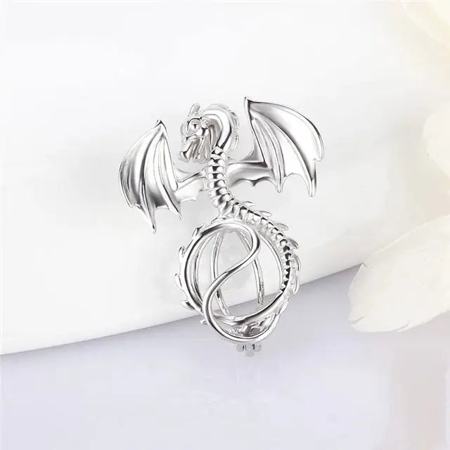 COLLIER DRAGON POUR FEMME (ARGENT) - Viking Héritage