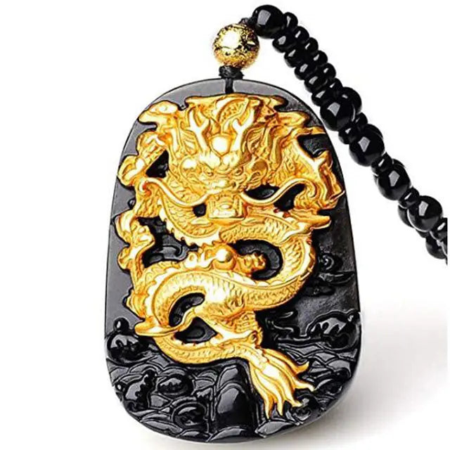 COLLIER DRAGON TALISMAN (OR PUR) - Viking Héritage