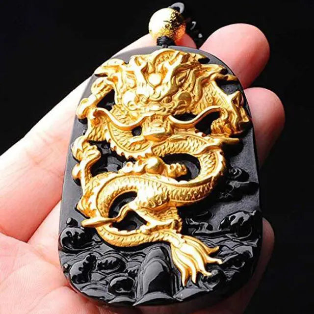 COLLIER DRAGON TALISMAN (OR PUR) - Viking Héritage