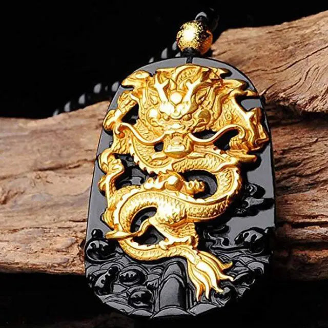 COLLIER DRAGON TALISMAN (OR PUR) - Viking Héritage