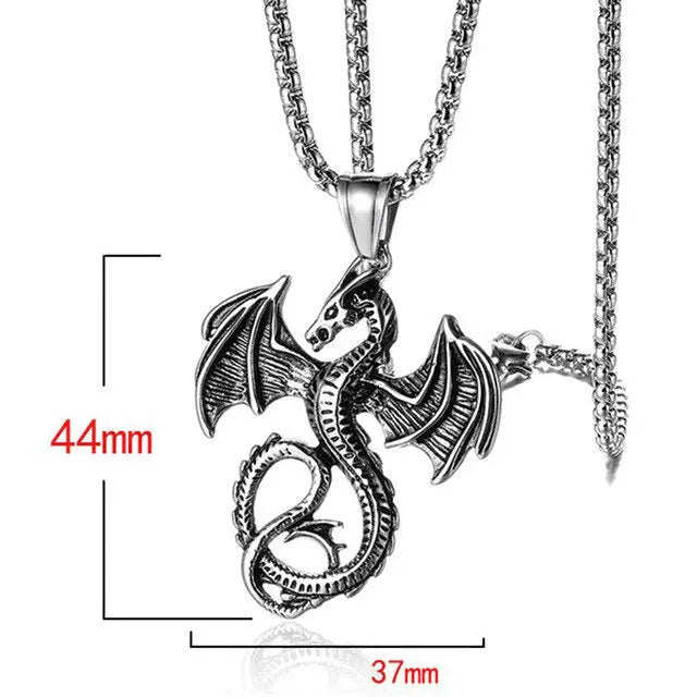 COLLIER DRAGON VIKING FAFNIR (ACIER) - Viking Héritage