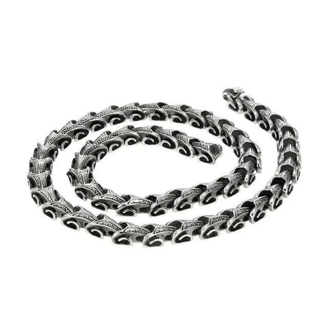 COLLIER ÉCAILLE DE DRAGON (ACIER) - Viking Héritage