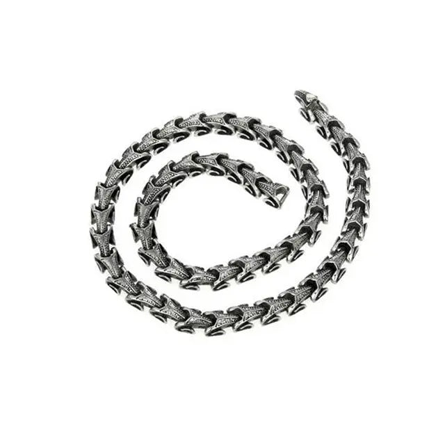 COLLIER ÉCAILLE DE DRAGON (ACIER) - Viking Héritage