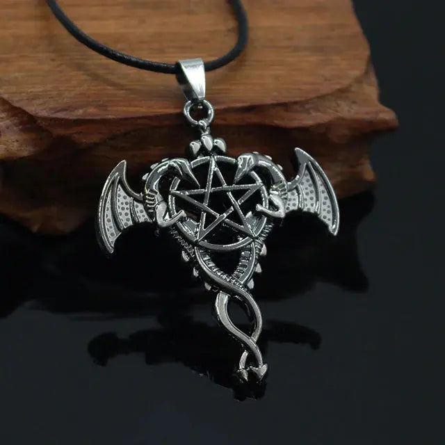 COLLIER ÉTOILE DU DRAGON (ACIER) - Viking Héritage