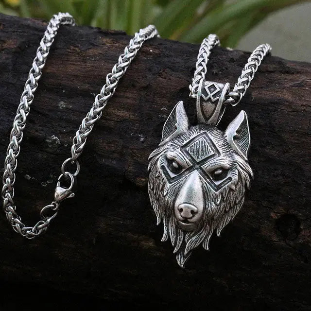 COLLIER LOUP FENRIR - RUNE OTHALA - Viking Héritage