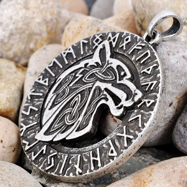 COLLIER LOUP FENRIR - RUNES - Viking Héritage
