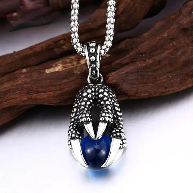 COLLIER OEUF DE DRAGON (ACIER) - Viking Héritage