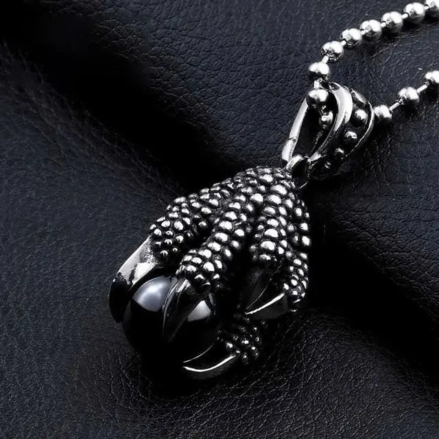 COLLIER OEUF DE DRAGON (ACIER) - Viking Héritage