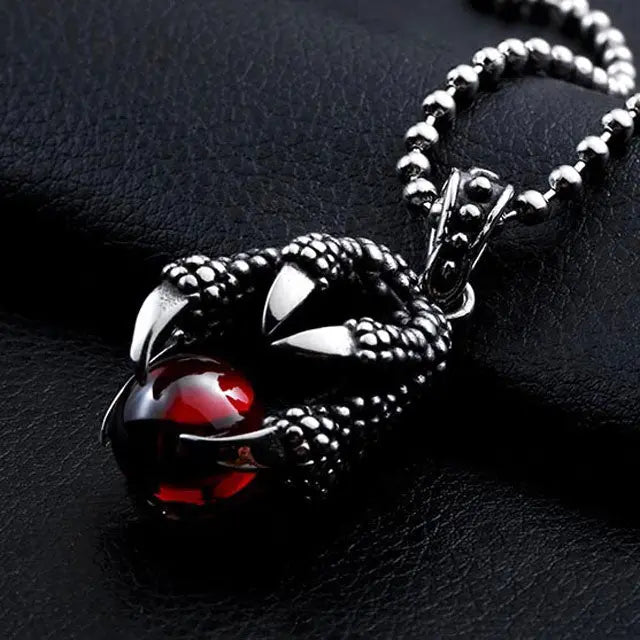 COLLIER OEUF DE DRAGON (ACIER) - Viking Héritage