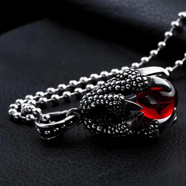 COLLIER OEUF DE DRAGON (ACIER) - Viking Héritage