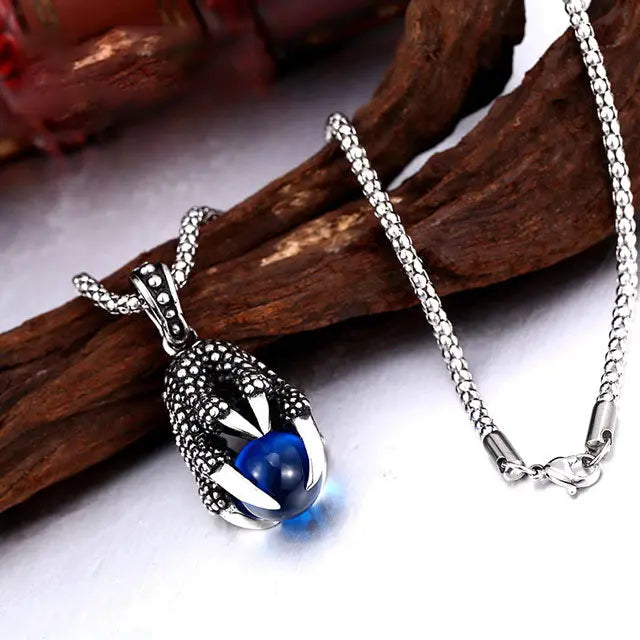 COLLIER OEUF DE DRAGON (ACIER) - Viking Héritage