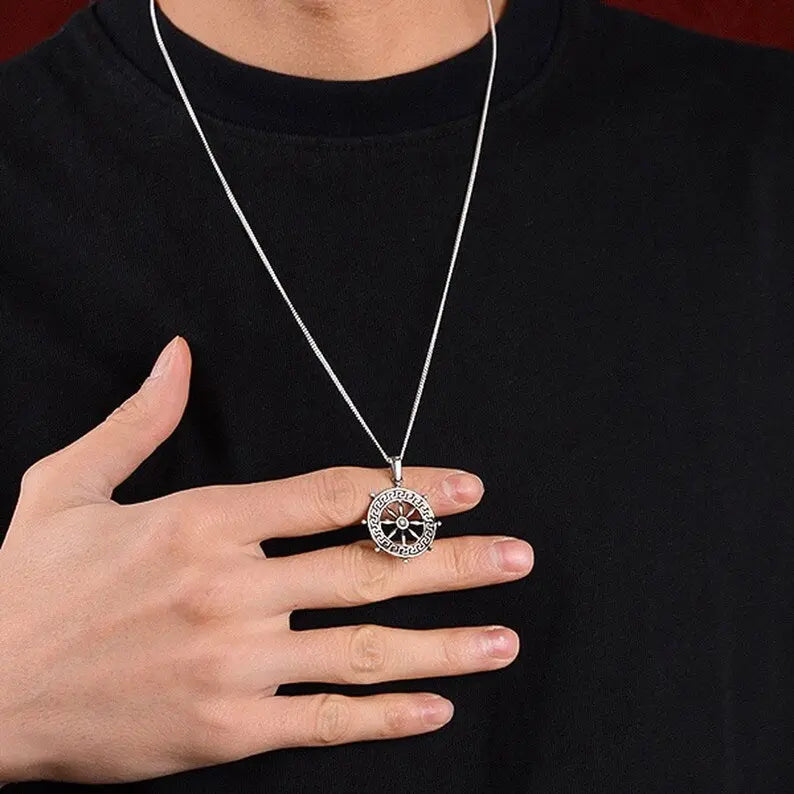 COLLIER SOLEIL NOIR (ARGENT) - Viking Héritage