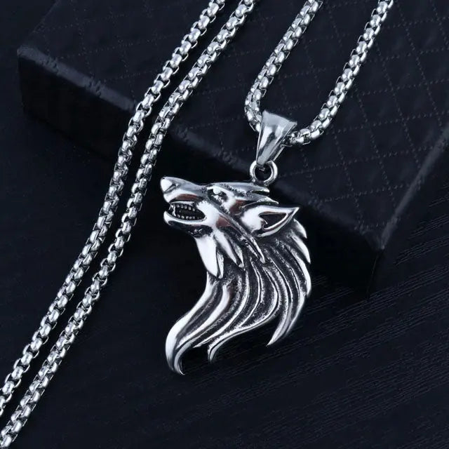COLLIER VIKING TÊTE DE FREKI - Viking Héritage