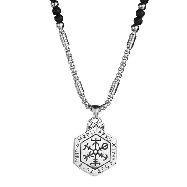 COLLIER VIKING VEGVISIR RUNES - Viking Héritage