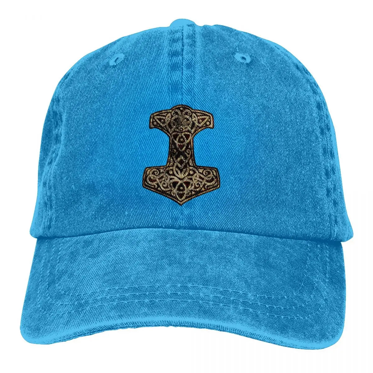 Casquette Viking avec Marteau de Thor bleue