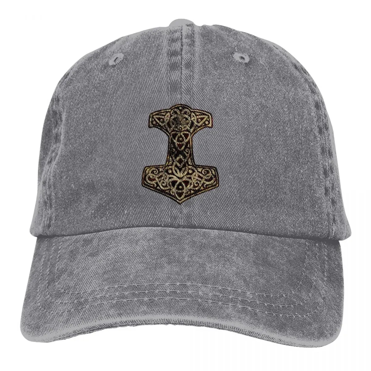Casquette Viking avec Marteau de Thor grise