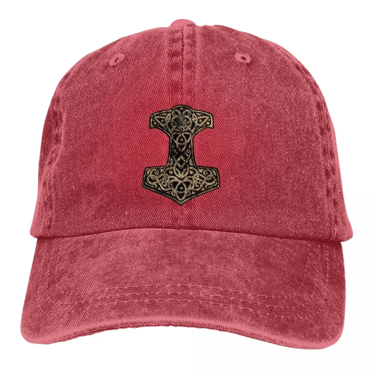 Casquette Viking avec Marteau de Thor rouge