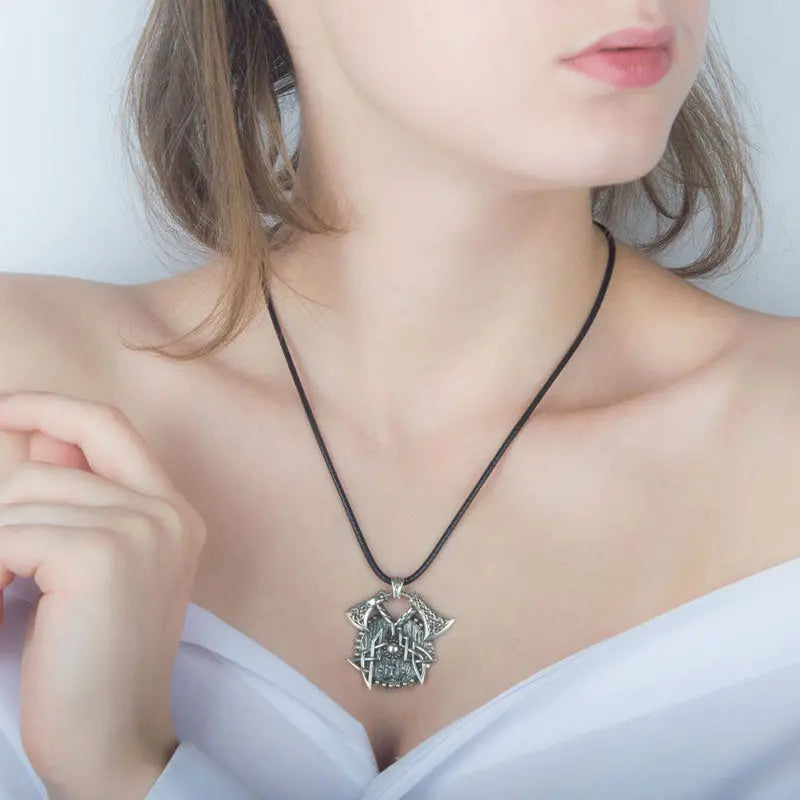 Collier Bouclier Viking (Argent Massif) - Viking Héritage