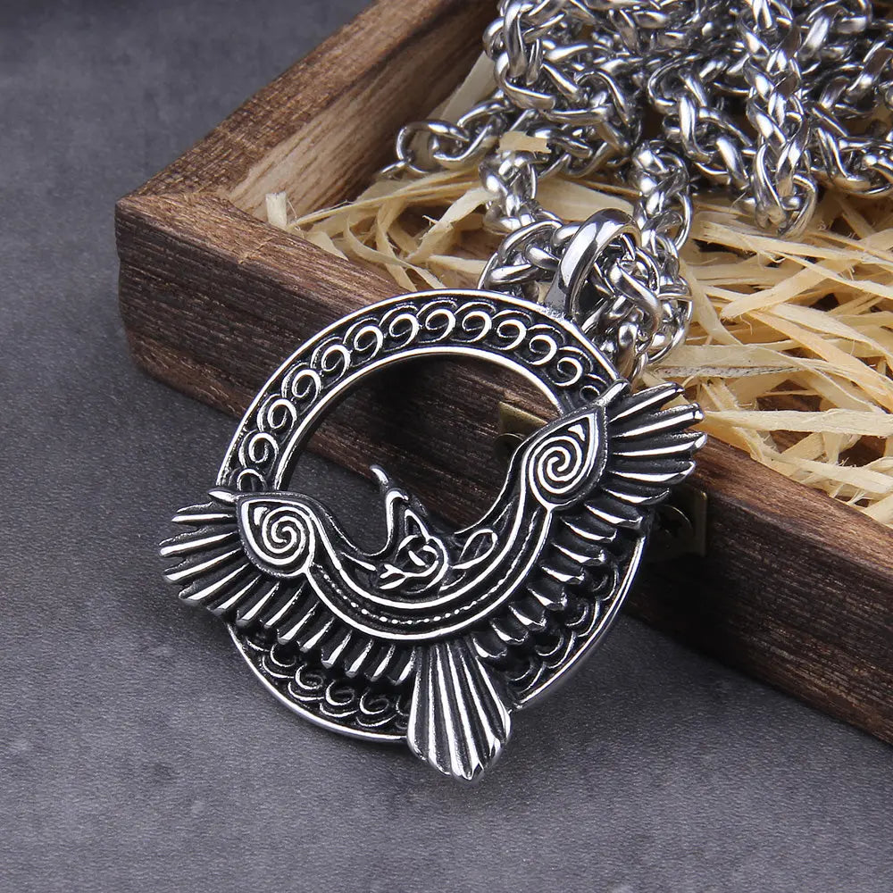 Collier Corbeau Munin - Viking Héritage