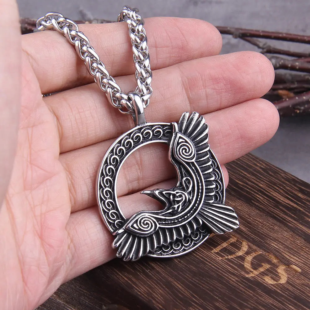 Collier Corbeau Munin - Viking Héritage