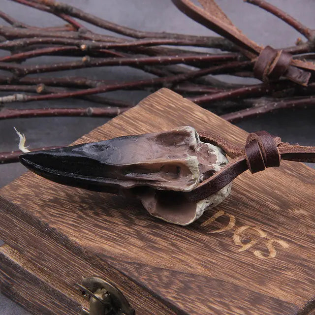 Collier Crâne de Corbeau - Viking Héritage