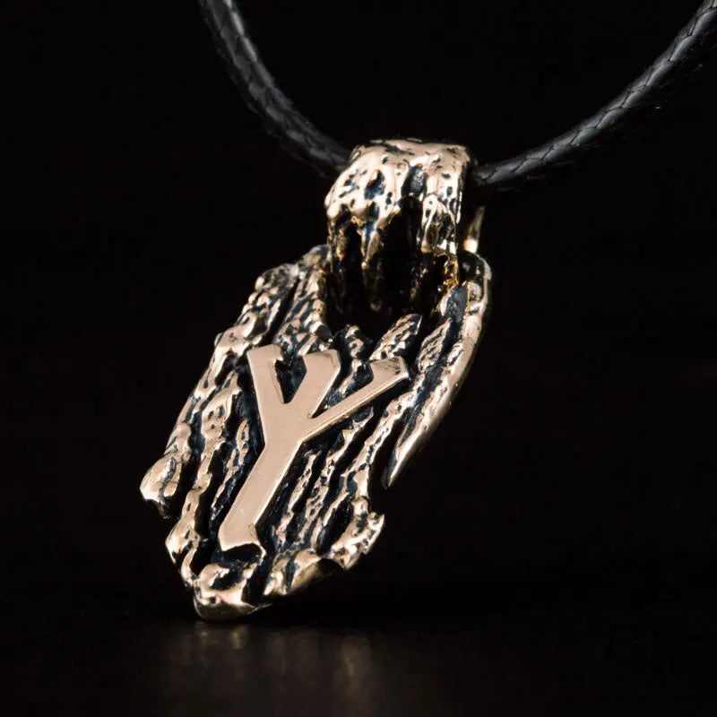 Collier Rune Algiz (Bronze Massif) - Viking Héritage