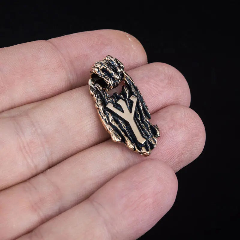 Collier Rune Algiz (Bronze Massif) - Viking Héritage