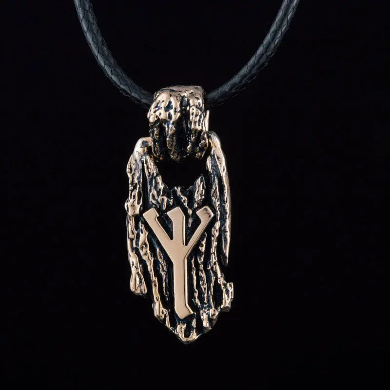 Collier Rune Algiz (Bronze Massif) - Viking Héritage