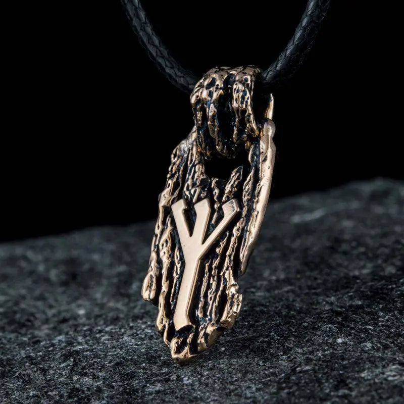 Collier Rune Algiz (Bronze Massif) - Viking Héritage