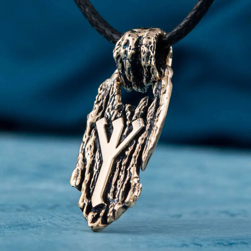 Collier Rune Algiz (Bronze Massif) - Viking Héritage