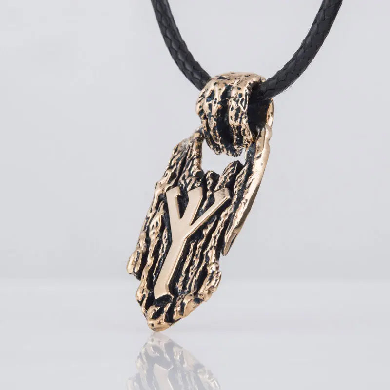 Collier Rune Algiz (Bronze Massif) - Viking Héritage