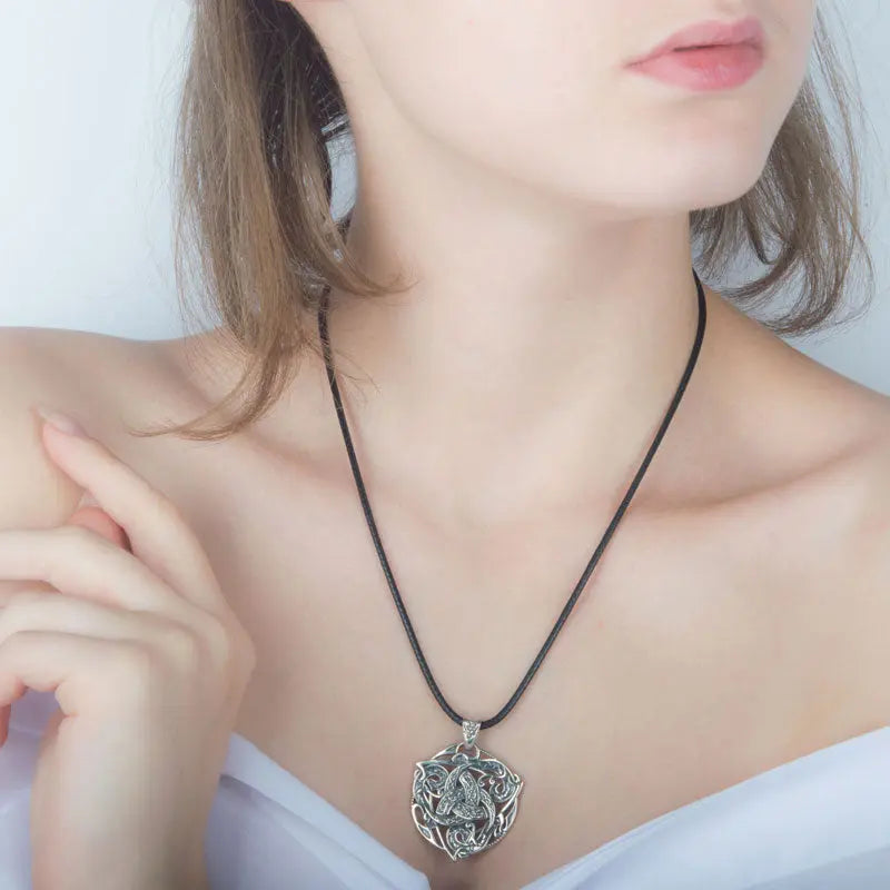 Collier Triple Corne d'Odin (Argent Massif) - Viking Héritage