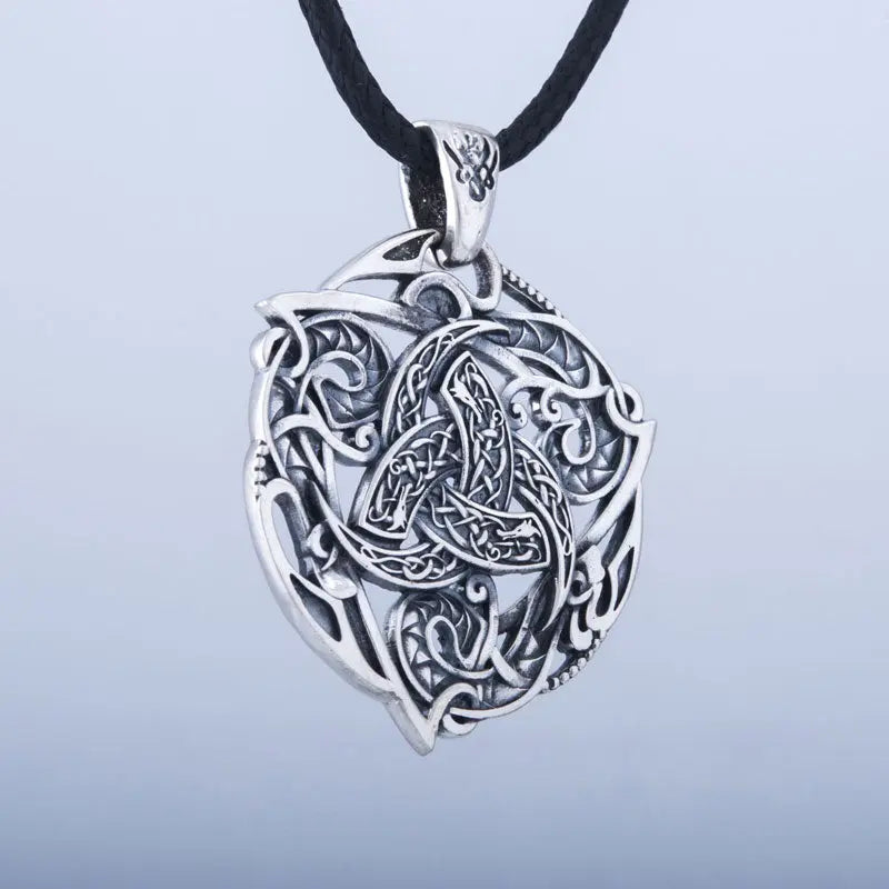 Collier Triple Corne d'Odin (Argent Massif) - Viking Héritage