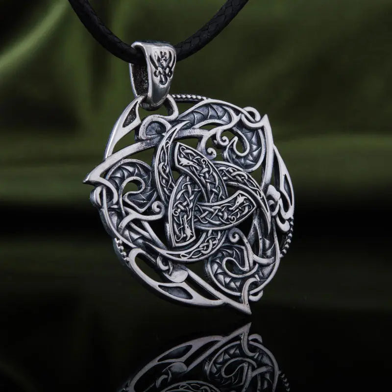 Collier Triple Corne d'Odin (Argent Massif) - Viking Héritage
