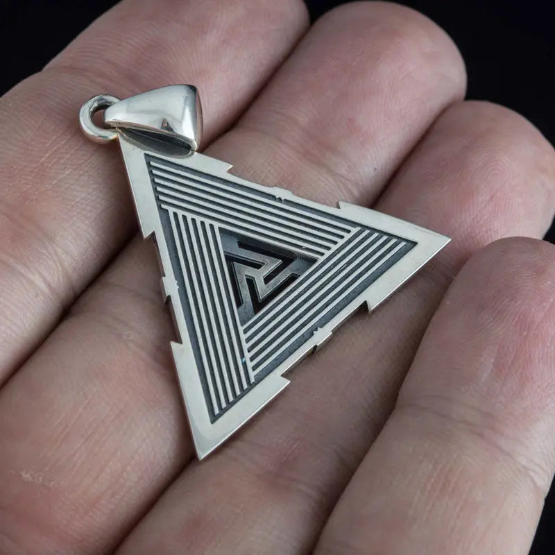Collier Valknut (Argent Massif) - Viking Héritage