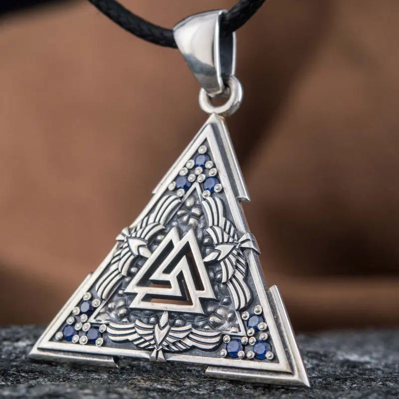 Collier Valknut (Argent Massif) - Viking Héritage