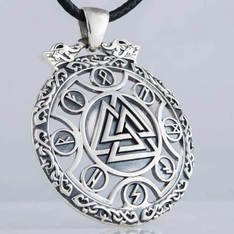 Collier Valknut (Argent Massif) - Viking Héritage