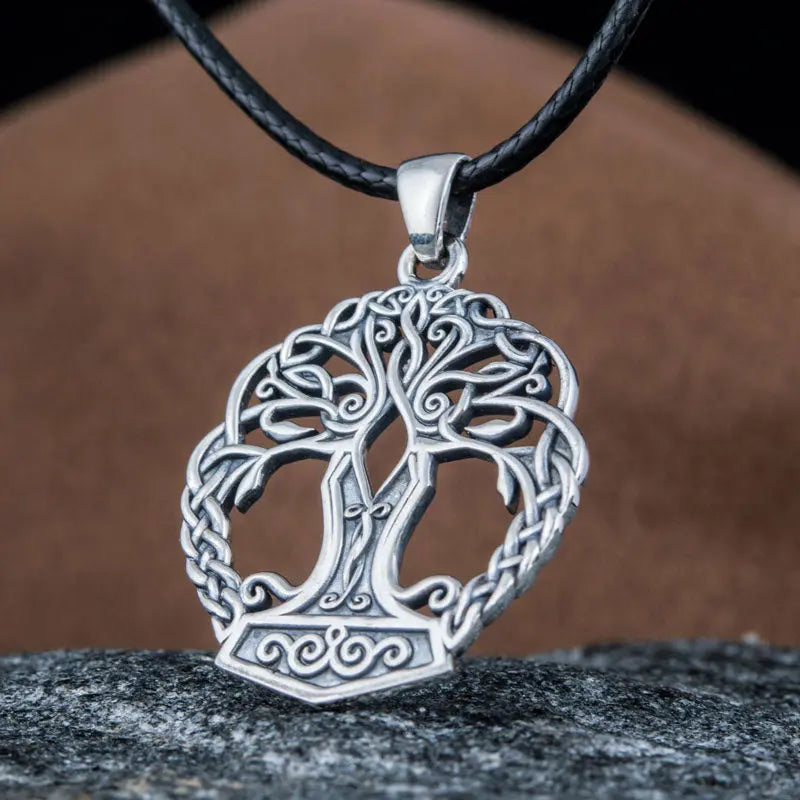 Collier Yggdrasil (Argent Massif) - Viking Héritage