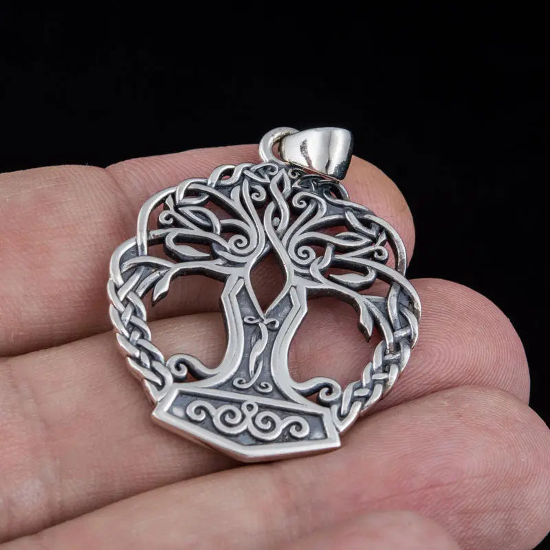Collier Yggdrasil (Argent Massif) - Viking Héritage