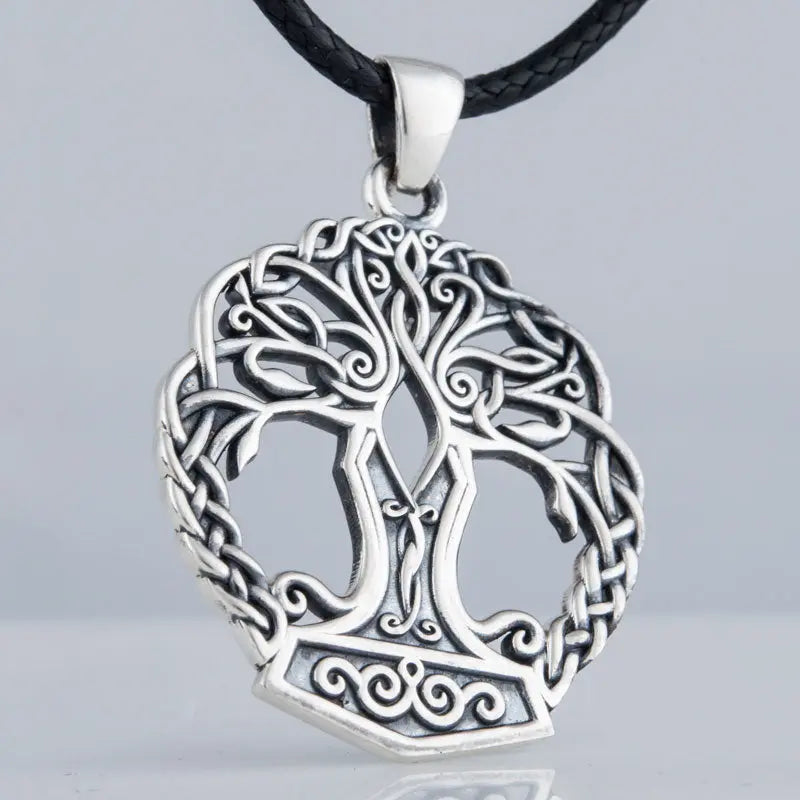Collier Yggdrasil (Argent Massif) - Viking Héritage