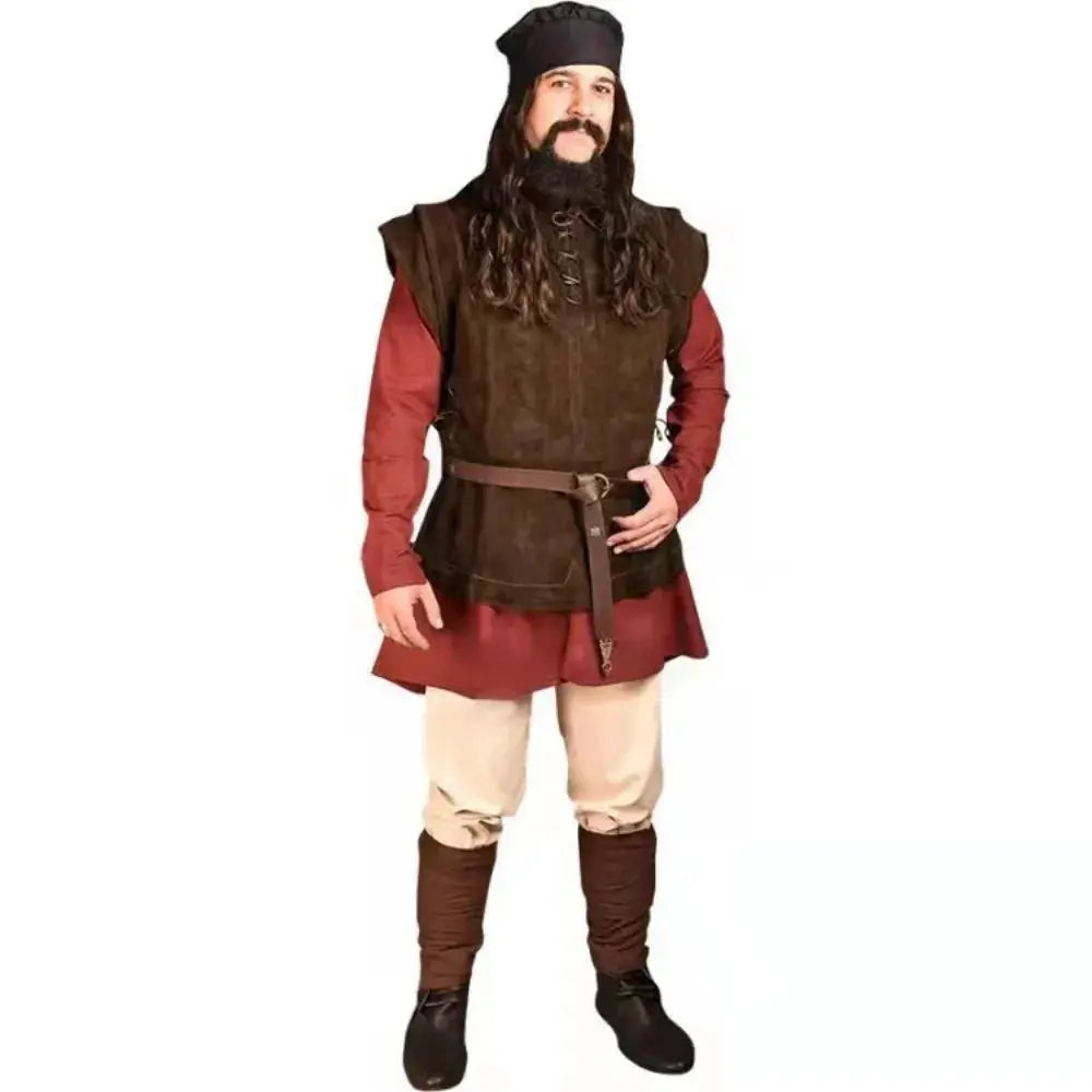 Costume Archer Médiéval en Daim pour Homme - GlaViline Viking Héritage