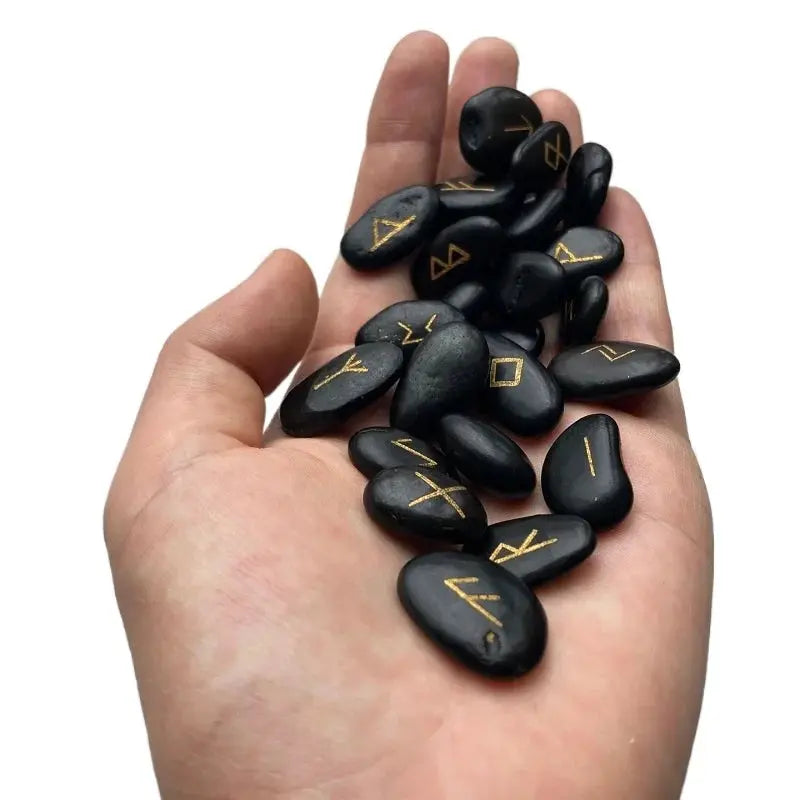 Ensemble de 25 Pierres Runiques Viking Gravées - Viking Héritage