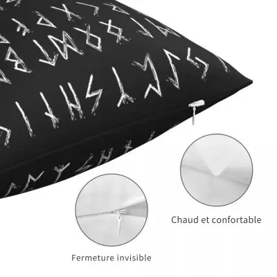 Housse de Coussin Alphabet Futhark - Viking Héritage
