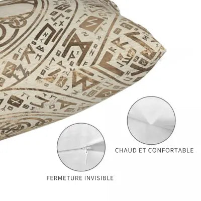Housse de Coussin Arbre de Vie Yggdrasil avec Runes - Viking Héritage