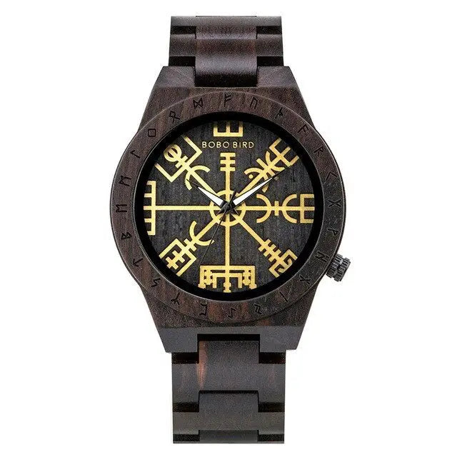 MONTRE EN BOIS VEGVISIR - Viking Héritage