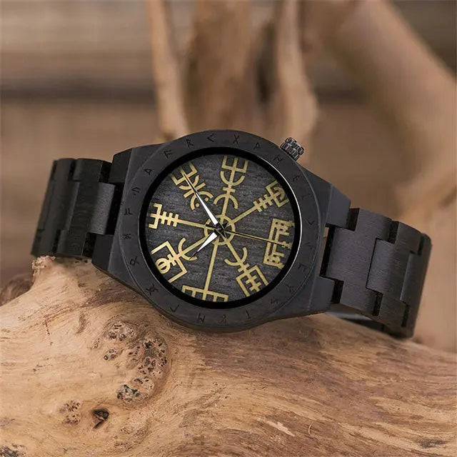 MONTRE EN BOIS VEGVISIR - Viking Héritage