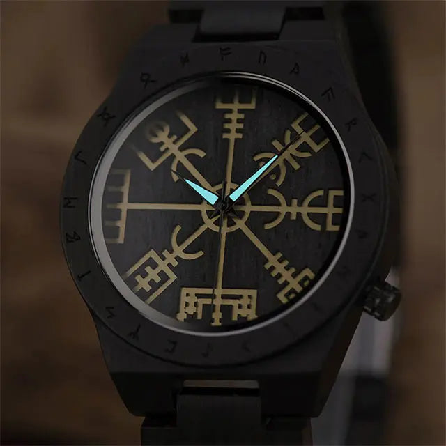MONTRE EN BOIS VEGVISIR - Viking Héritage