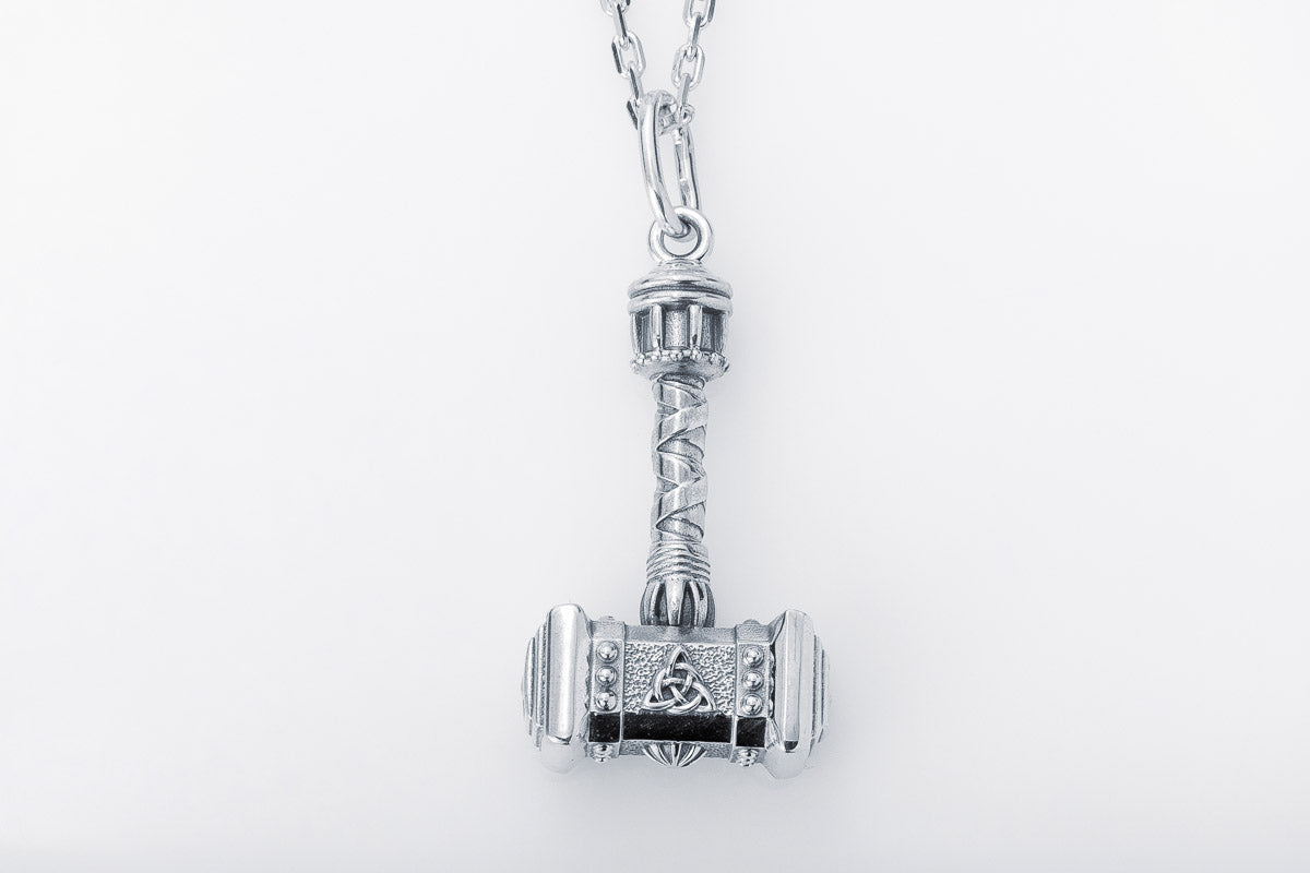 Pendentif Thor et Marteau Saga du Nord — Argent 925
